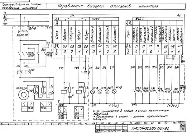 Схема електрична токарного верстата з ЧПУ 16К30Ф3